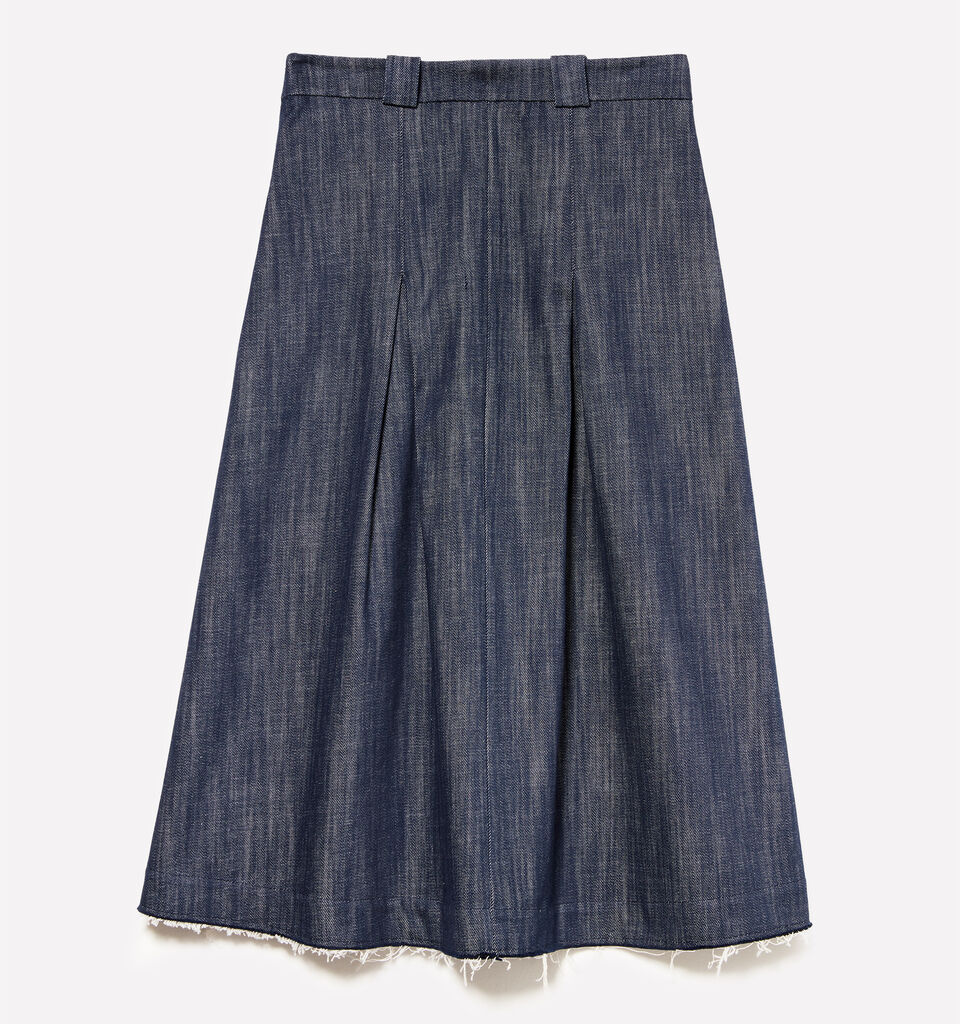 Gonna a ruota in denim blu - gonne midi, longuette donna - Blu Scuro | Sisley image number 6
